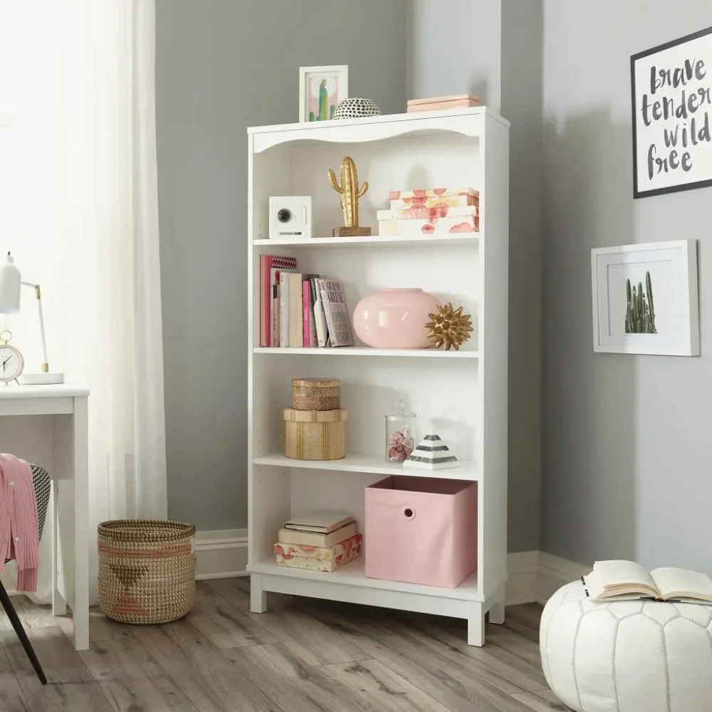 2023 Sauder Storybook 4-Shelf Bookcase, Soft White Finish