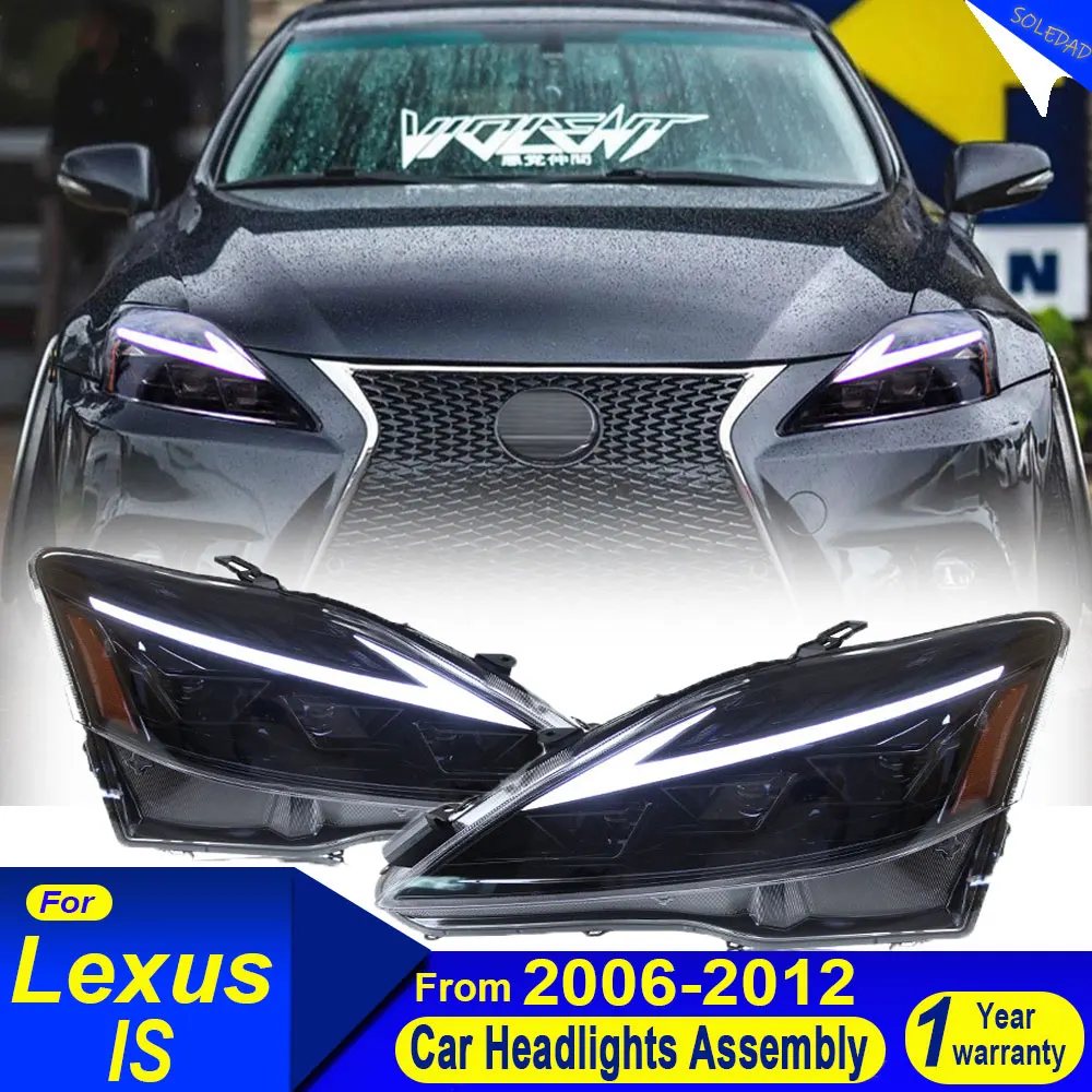 1 pair Front Lamp for Lexus IS250 LED Headlight 2006-2012 IS300 Head Lamp DRL Signal Animation Projector Lens Auto Accessories