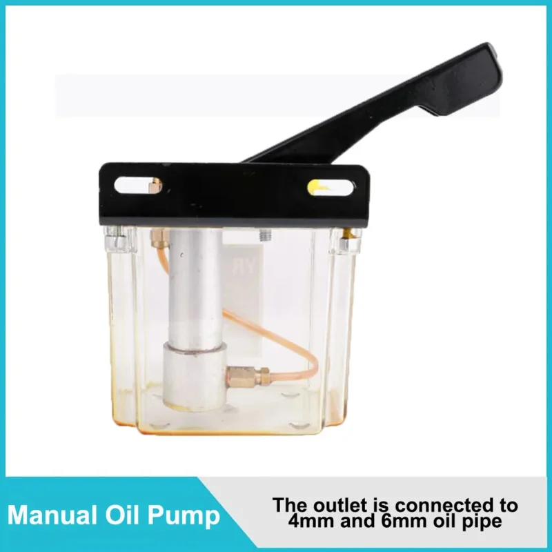 0.5L manual oil pump, left/right hand pressure, outlet connected to 4mm and 6mm oil pipes, lubrication pump, oiler