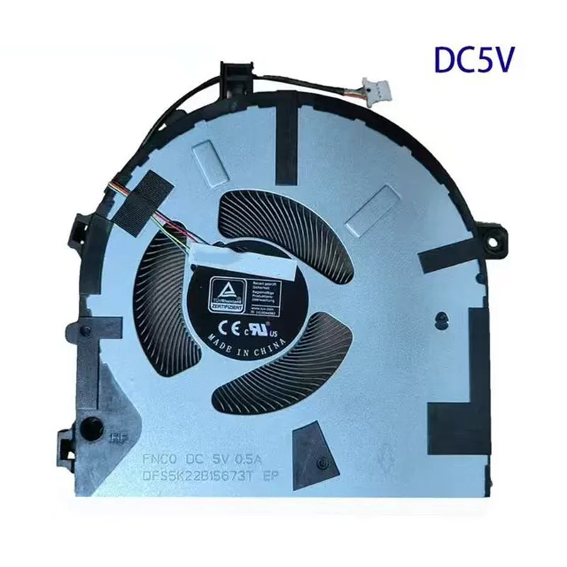 5V/12V CPU Cooling Fan For Lenovo ideapad 5 Pro-14ITL6/14IAP7/14ITL6 82L3/14ACN6 82L7/14IAP7 82SH/14ARH7 82SJ 5F10S13956/57