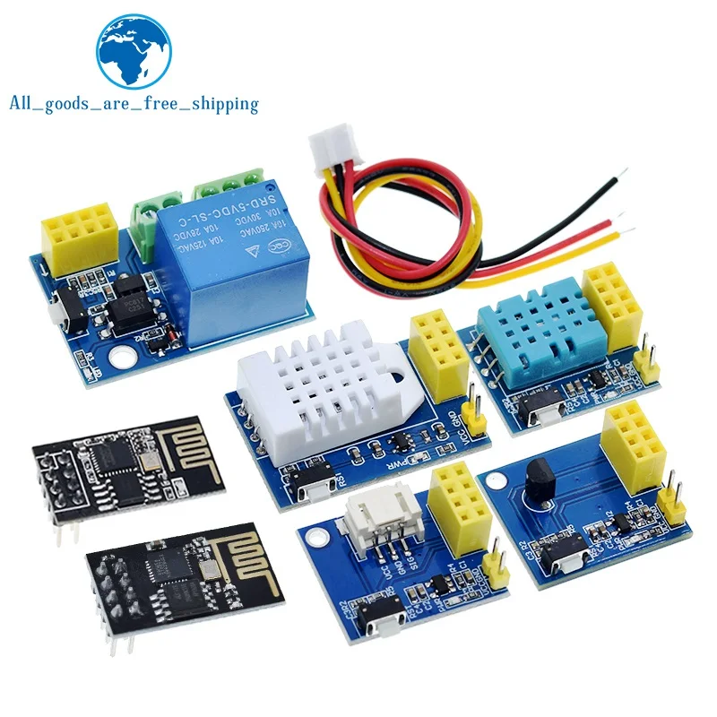 TZT ESP8266 5V WiFi Relay Module DS18B20 DHT11 DHT22 RGB Controller Things Smart Home Remote Control Switch ESP-01S For Arduino