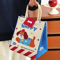 Cute Bento Bag For Office Workers Large Capacity Tote Bag Cartoon Insulated Fresh-Keeping Bag Student Lunch Box Bag 4