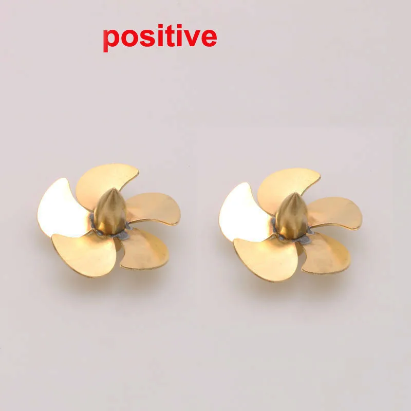 2PCS RC Simulation Boat Model Brass Propeller 5 Blades Paddle Diameter 31mm M4 Shaft Metal Paddles CW CCW Micro Props DIY Parts