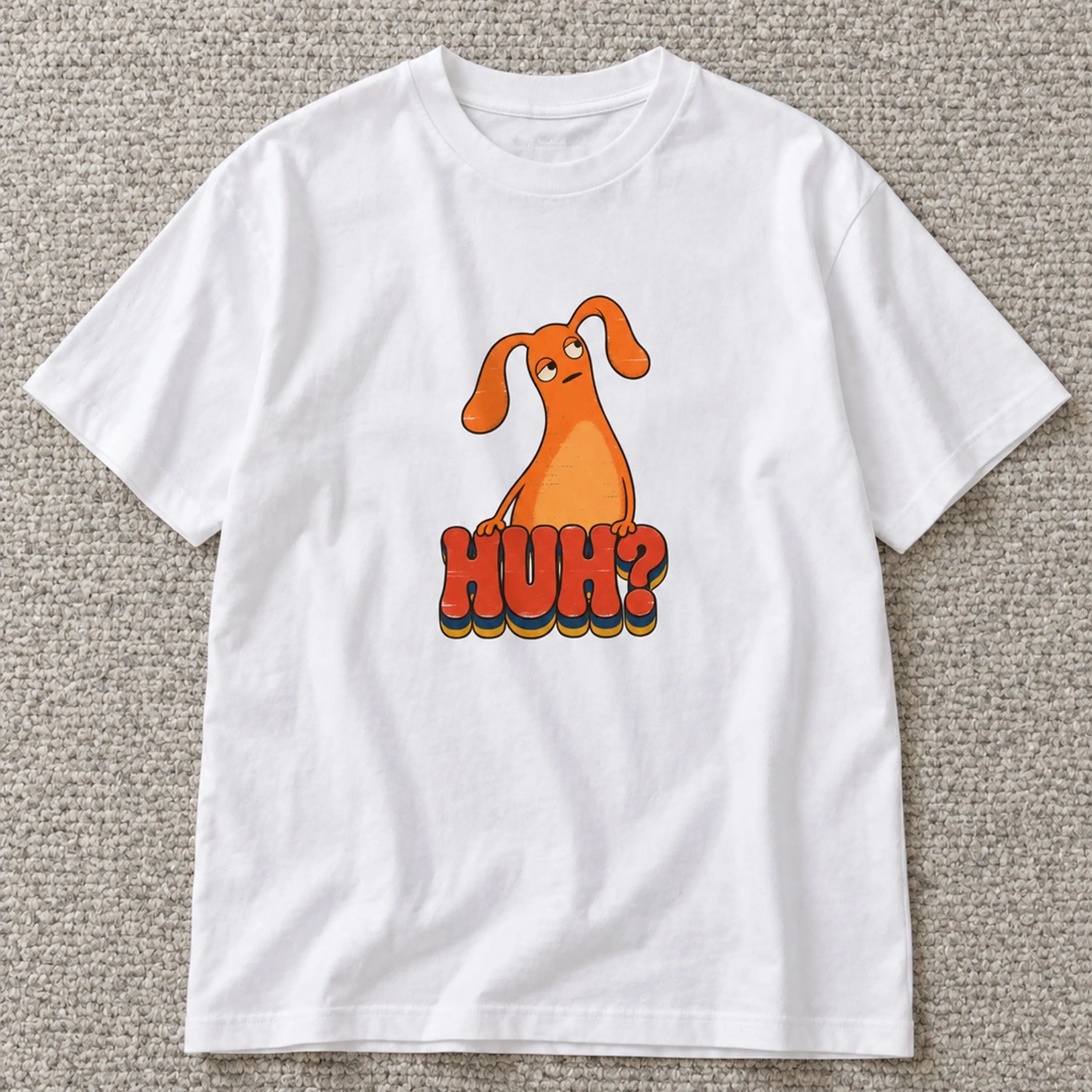 Confused Floppy-Eared Creature Graphic T-Shirt