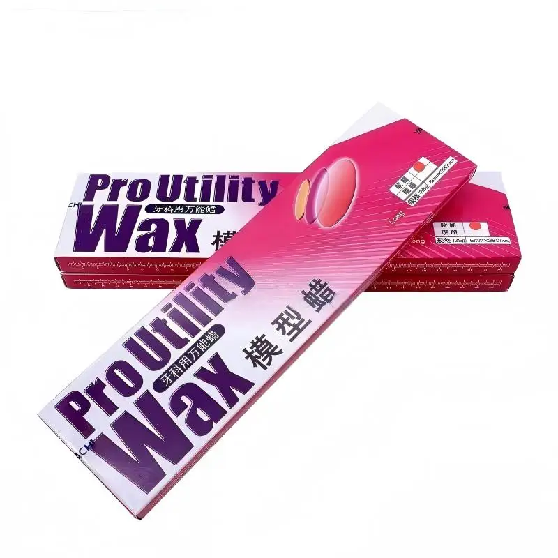 Yamahachi Dental Model Wax (Soft Wax) Universal Dental Wax 125g（5×280mm）Red Dental Wax Sheets for Complete Denture Resin Teeth