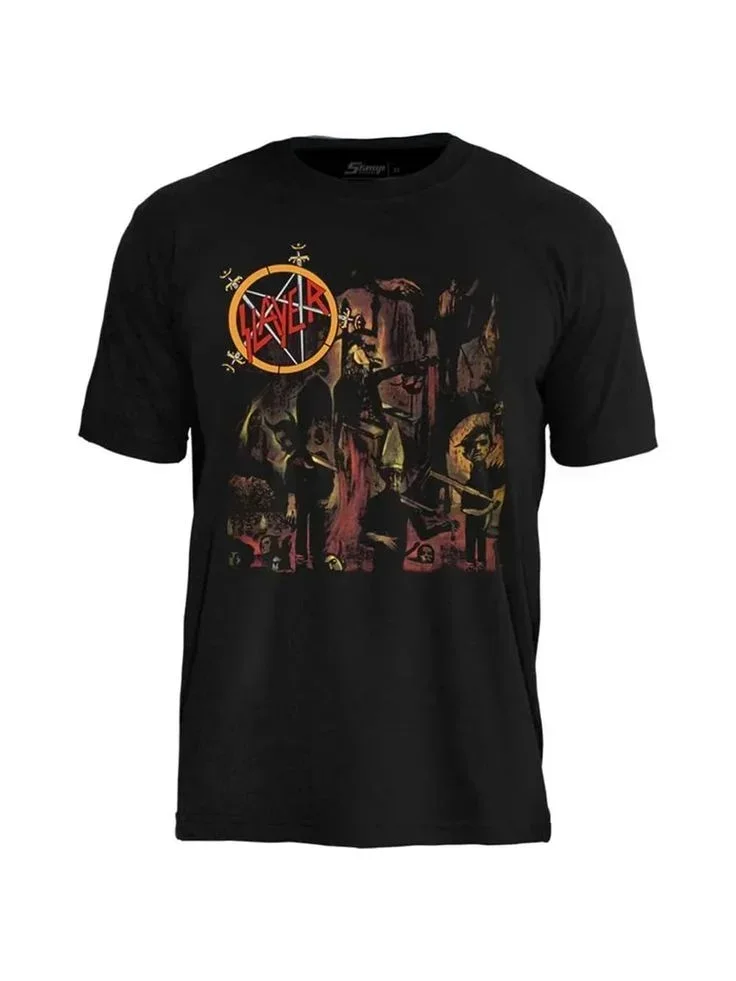 Camiseta Rock Stamp Slayer Reign In Blood Camisa Blusa Unisex Shirt