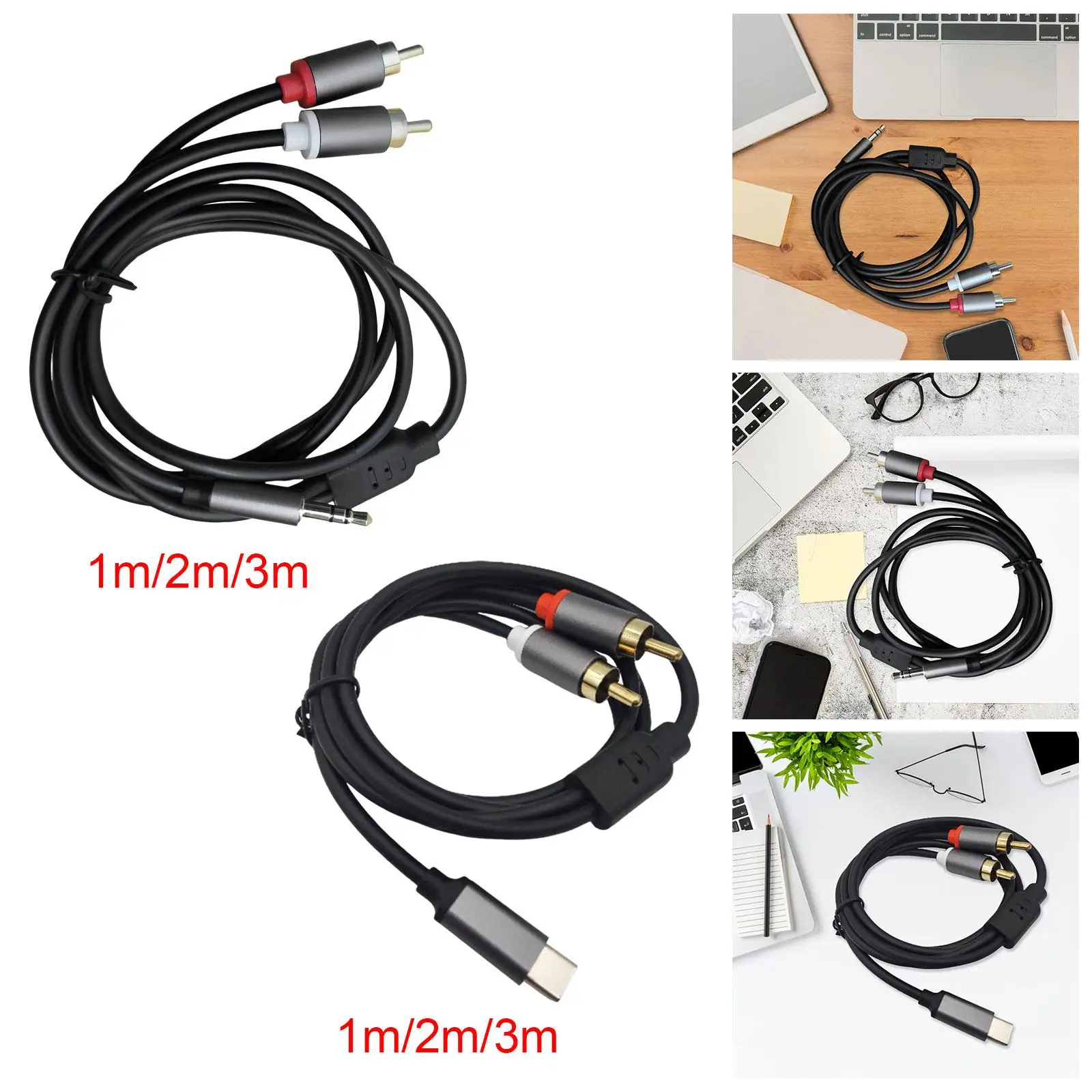 

3.5mm to Dual RCA Cable Stable AUX Auxiliary Cable for Headphone Speaker TV