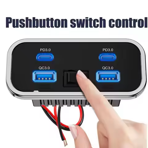 RV Car Charger Camper Dual USB Type-C 4 Ports Charge Socket For RV Motorhome Camping Caravan Bus Marine 24V Charger Accessories