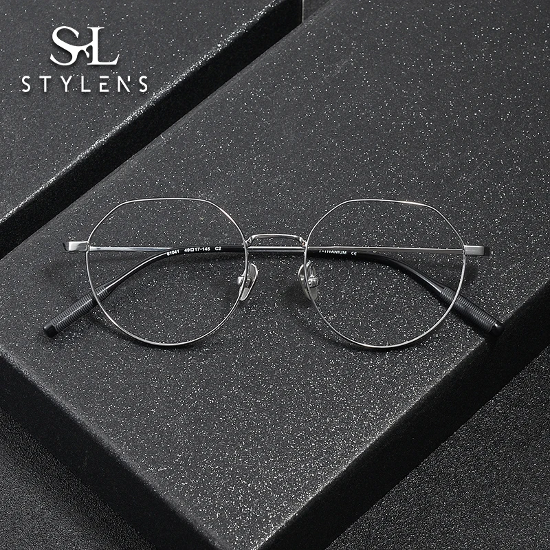 

STYLEN Fashion Pure Titanium Retro Glasses Men Women Versatile Reading Glasses Prescription Optical Anti Blue Light Glasses81041