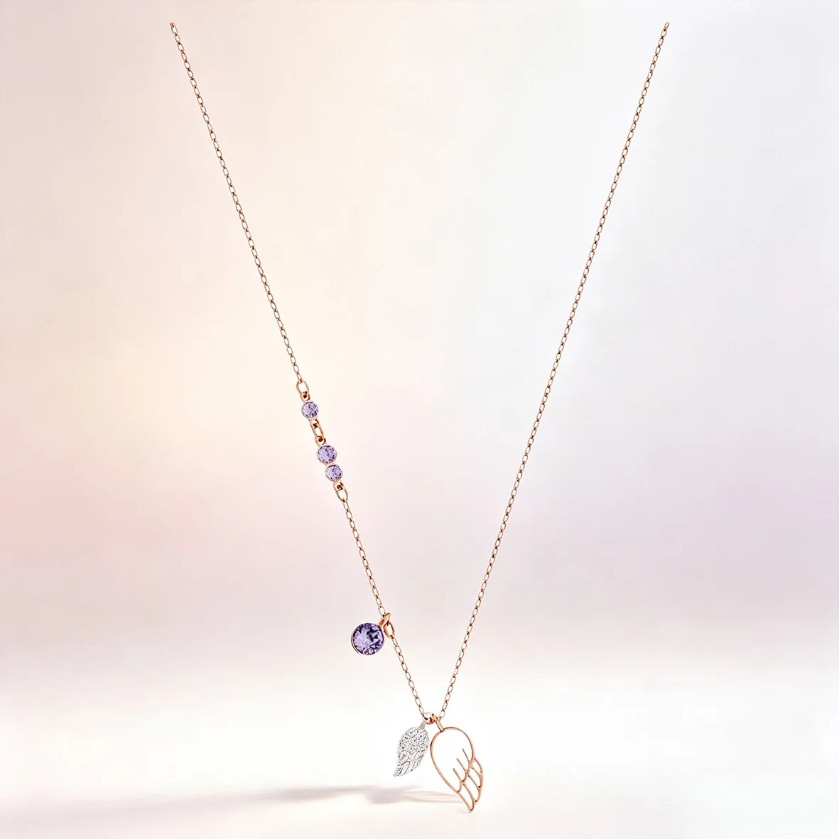 Trendy Multicolour Crystal Butterfly Feather Statement Necklace