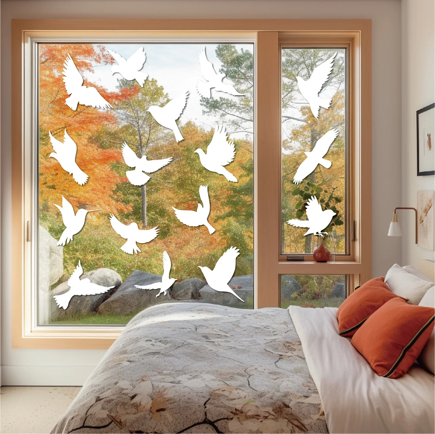 Anti-Collision Window Bird Stickers Decals Glass Door Protect and Save Bird Strikes (Clear)