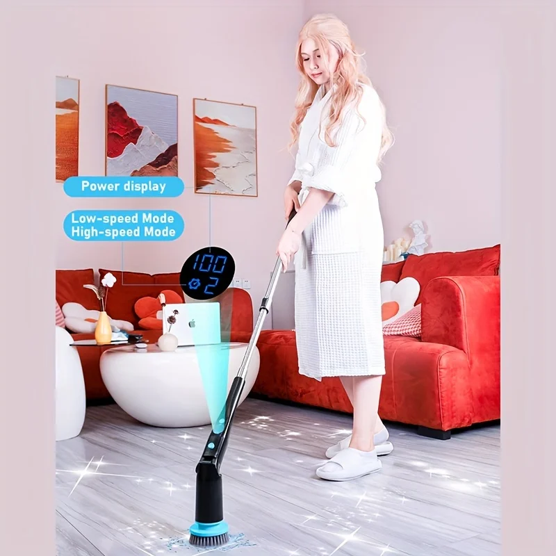 

Electric Spin Scrubber with 7 Replaceable Brush Heads Strong Power Cordless Cleaning Brush for Bathroom, Tub, Tile, Floor, Car