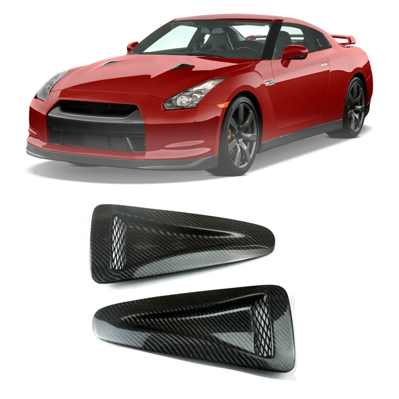 Carbon Fiber Hood Vents Scoop Bonnet Inlet Cover Exterior Car Accessories For Nissan GTR R35 2008-2016