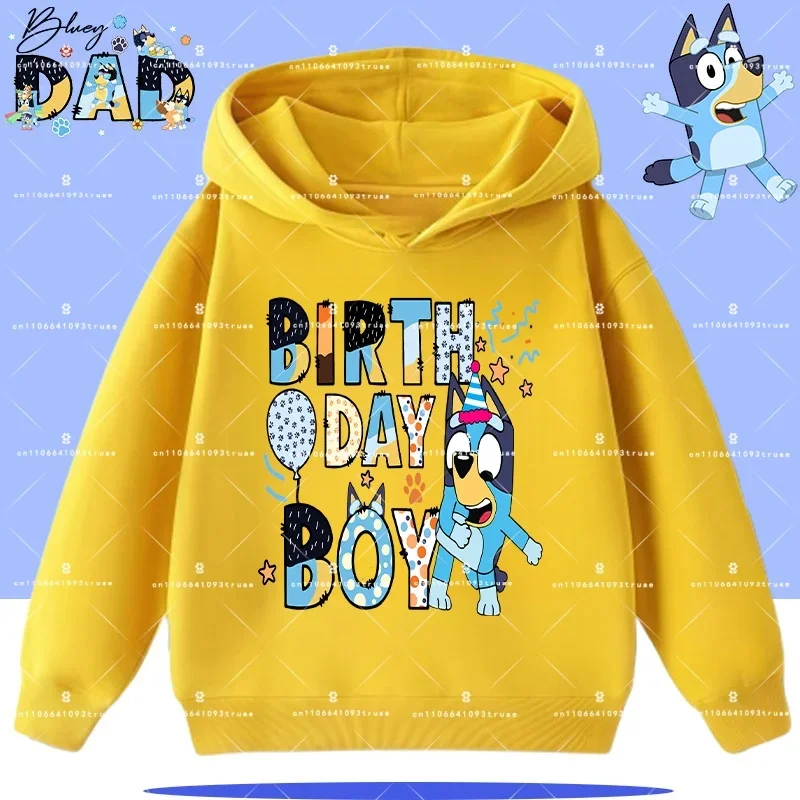 

Новая теплая толстовка Bluey и Bingo для детей 2026 года: модная зимняя одежда с мультяшными персонажами, кавайный аниме-стиль, подарок для ребенка