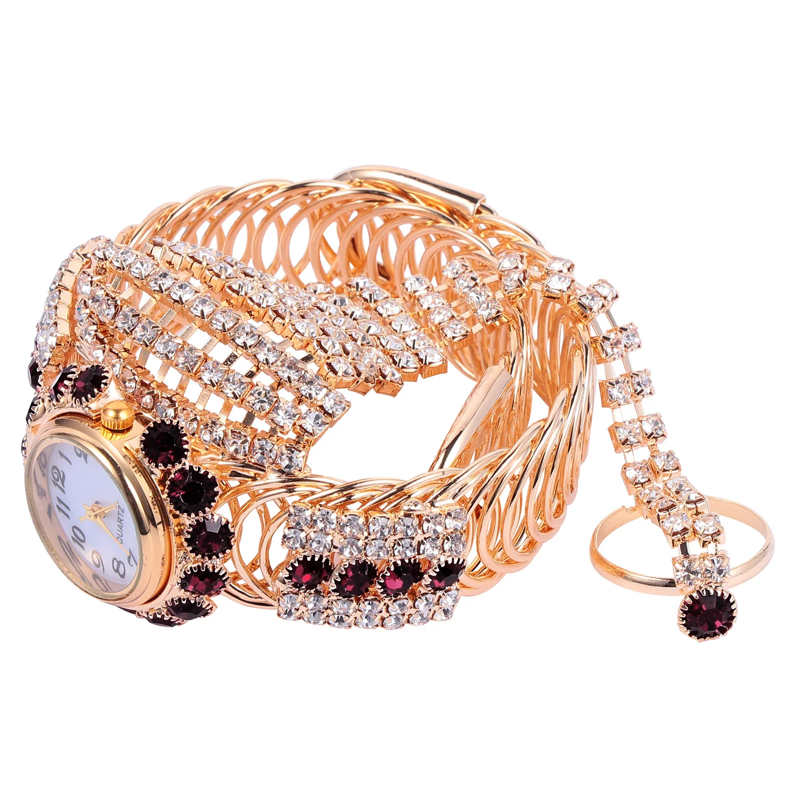 

Ladies Alloy Watches Stainless Steel Rhinestones Bracelet Watch Fashion Girls Casual Wear Jewelry Gift