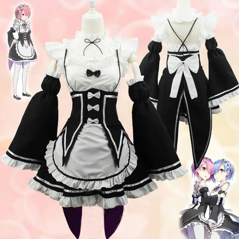 

Re:Zero Cosplay Lam Rem Cosplay Costume Japanese Anime Costume Maid Costume