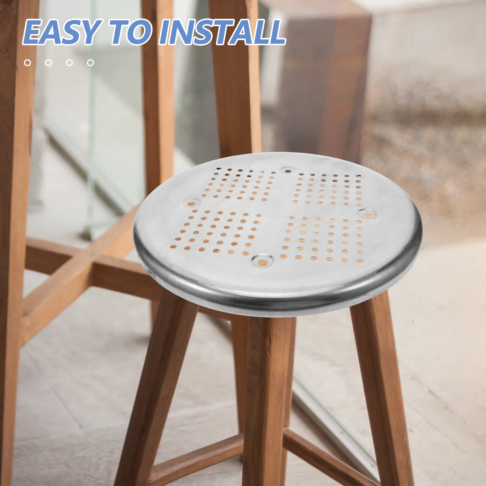 Ersatz für Barhocker-Sitz aus Edelstahl, 11,4 Zoll, rund, leicht zu reinigen, robustes Ersatzpolster für Barstuhl-Kantinensitze