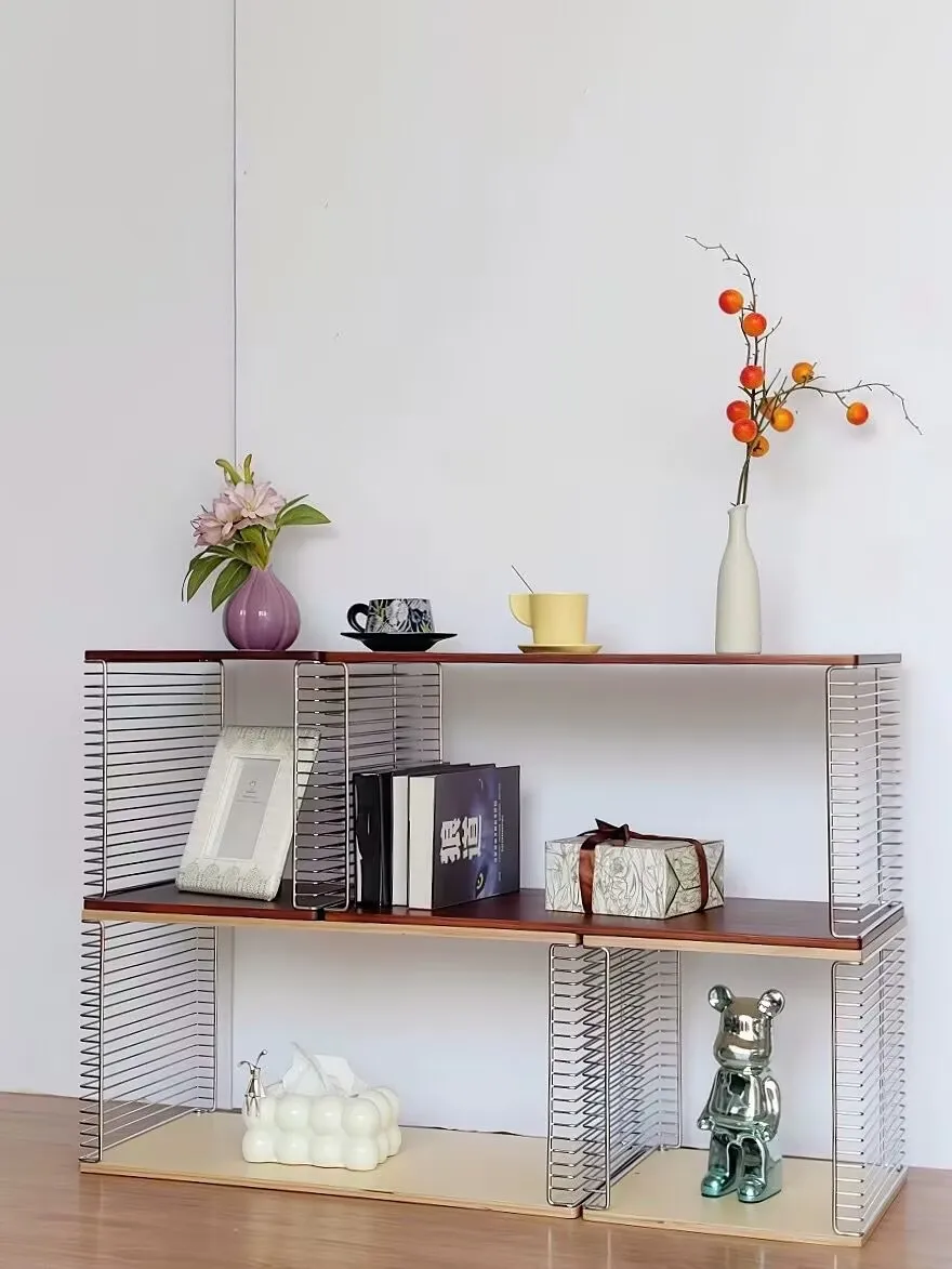 Modular Coffee Table Nordic Metal Storage Rack Combined Store Furniture Solid Wood Sofas Side Tables Bedside Tables Storage Tabl