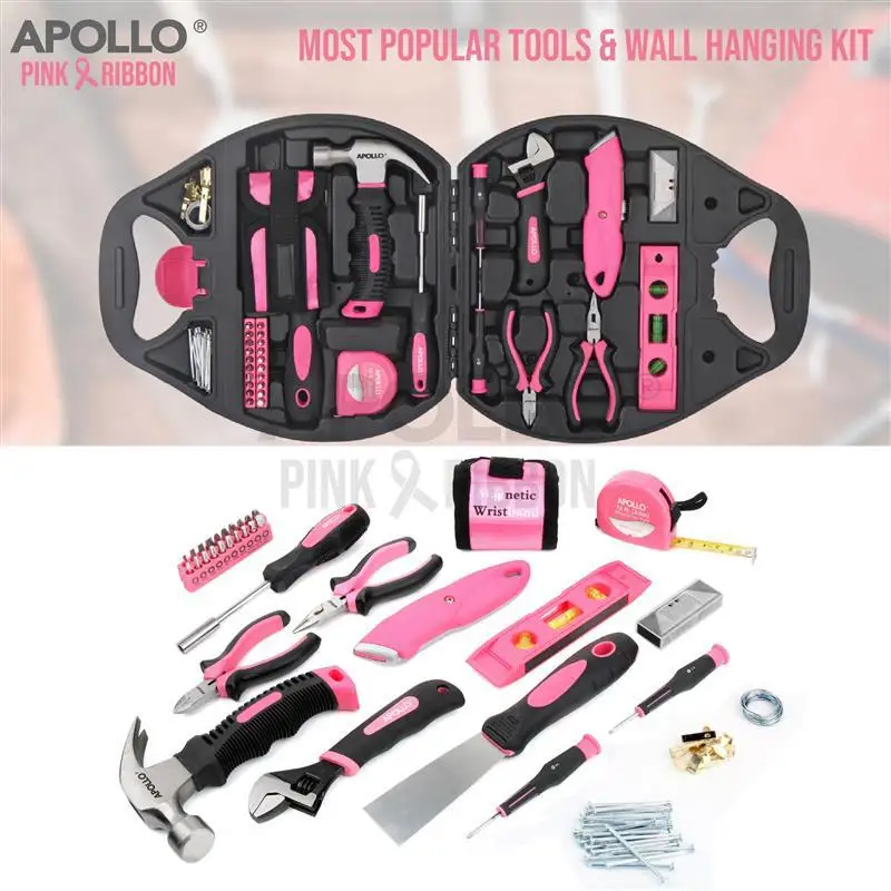 Pink Repair Tool Set Gift 72-piece Set Women\'s Home Decoration DIY Manual Tool Combination