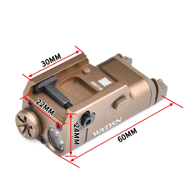 WADSN Tactical XC1 XC2 Flashlight Airsoft Pistol Gun Weapon Scout Accessory Fits 20mm Picatinny Rail for P320 Toy Gun G17 G19