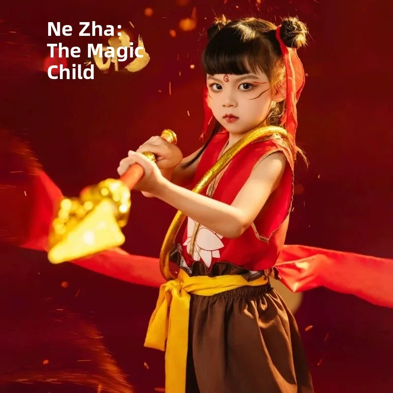 

Liu Zhā www Одежда Костюм для выступлений Magic Child Descent World Мультфильм Хэллоуин Косплей Zhā www Полный комплект для спортивной встречи