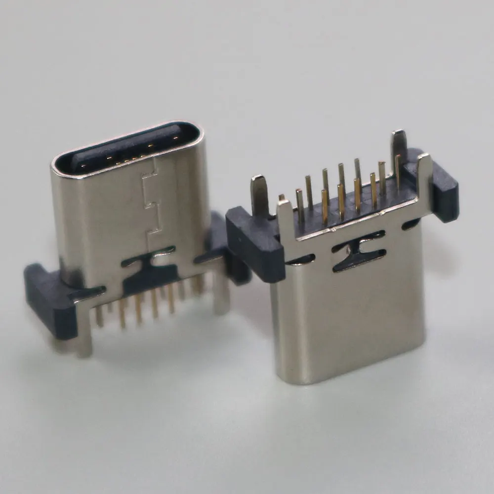 1PC USB C TYPE-C Female Socket 12/16Pin Charging Port Connector Hight With 9.3 10 10.5 12.4 13.1 13.7 15 17.5mm16pin SMT DIP