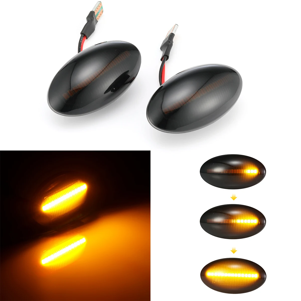 2pcs LED Dynamic Side Mirror Repeater Lamp Turn Signal Light For BMW MINI Cooper R50 R53 Cabrio R52 Car Styling