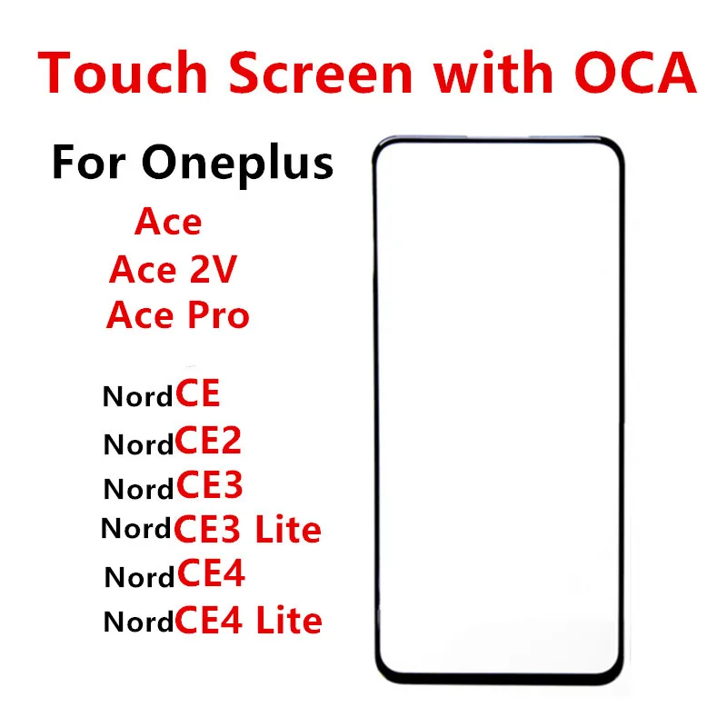 CE4 CE3 CE2 Touch Screen For Oneplus CE 4 Lite 3 2 Ace Pro 2V Out Glass LCD Front Panel Lens With OCA Glue