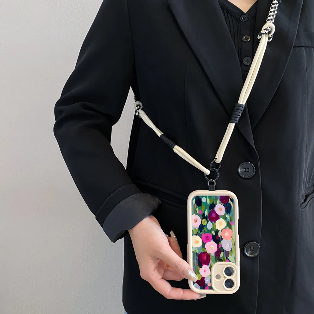 Cxd5Цветочное ожерелье RopeCaseForRedmi Note 14 13 12 11 10 9 8 7 Pro Plus 11s 14s 13C 12C 14C 9C 10C Чехол для телефона с ремешком через плечо