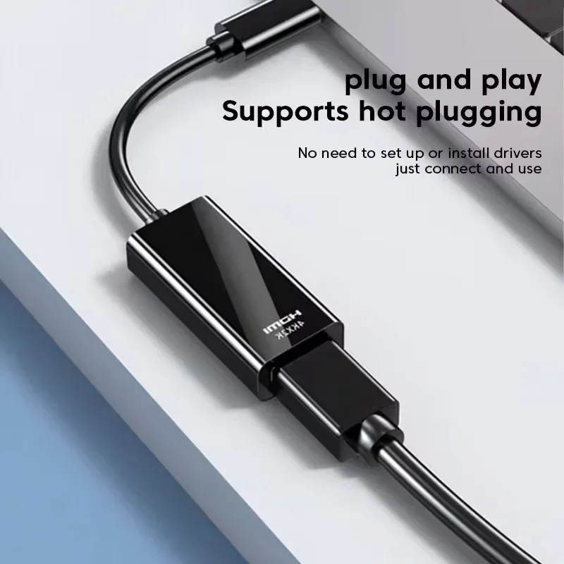 KEBIDU Type C to HDTV Cable USB C to HDMI-compatible Converter HD 4K USB 3.1 HDTV Cable Adapter for PC Laptop TV Projector view 3