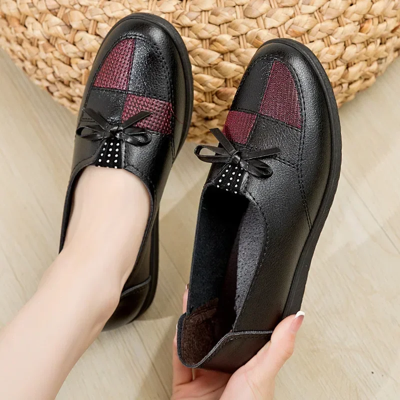 

Women Round Toe Bow Tie Ballet Flats Shoes Retro Loafers Women Slip on Light Flat Casual Shoes Moccasins Flat Shoes Mom Loafer88