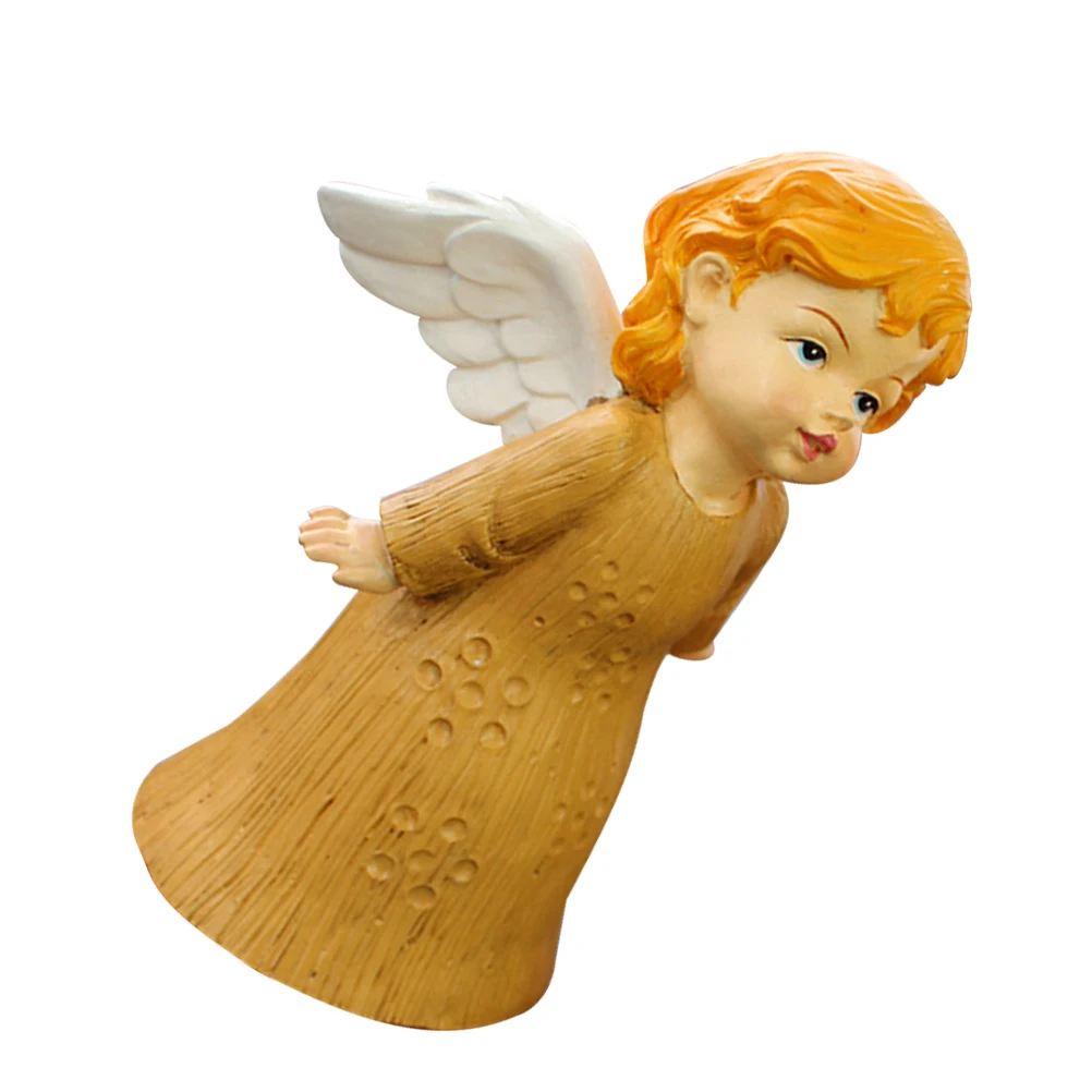 

Wood Grain Angel Statue Resin Craft Home Garden Decor Stable Placement Desktop Tabletop Decoration Yard Decorations Outdoor