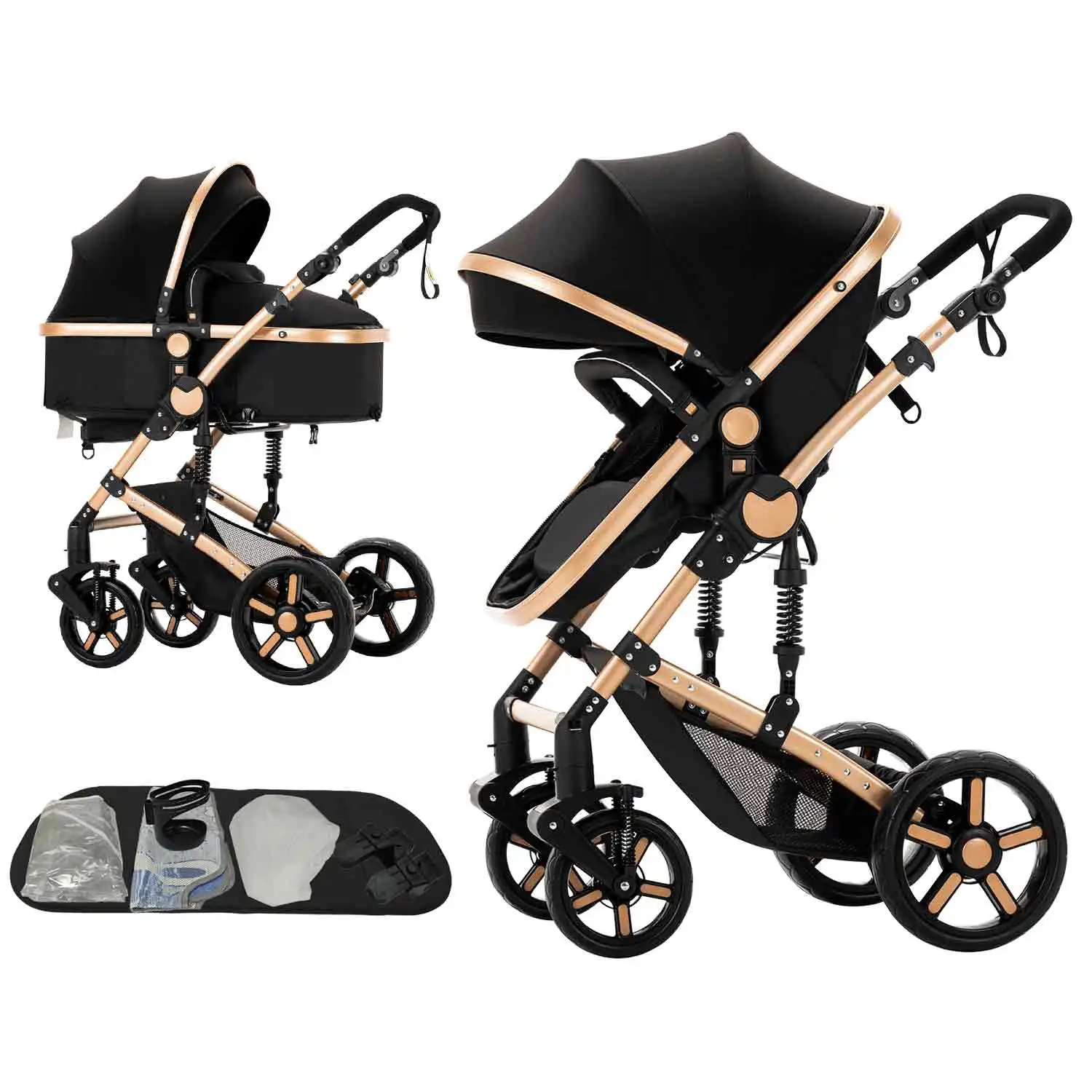 

Light Baby Car 2 In 1 Baby Cart Baby Carriage Baby Pushchair Buggies Stroller Portable Multifunctional Toddlers Adjustable Mom