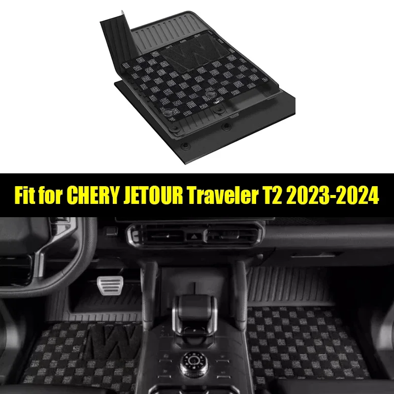 Auto Waterproof TPE Foot Mat Fit for Jetour Traveller T2 2023 2024 Environmentally Friendly Foot Mat Car Interior Trim Parts