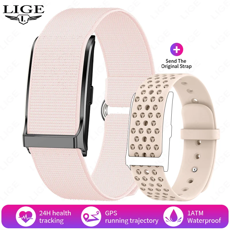 LIGE 2026 Smart Bracelet Men Women Heart Rate Blood Oxygen Monitor GPS Running Trajectory Pedometer Call Reminder Sports Band