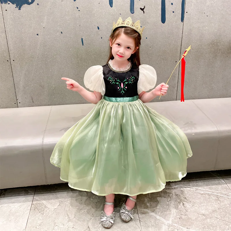 

Frozen Anna Cosplay Costumes Girls Princess Dress Children's Day Halloween Stage Performance Dress Up Birthday Elsa Fancy Dress