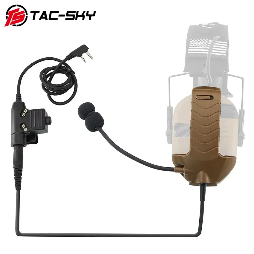 

2023 New Tactical Headset External Microphone Kit Adapter with Tactical U94 PTT for Walker's Razor Electronic Shooting Earmuffs