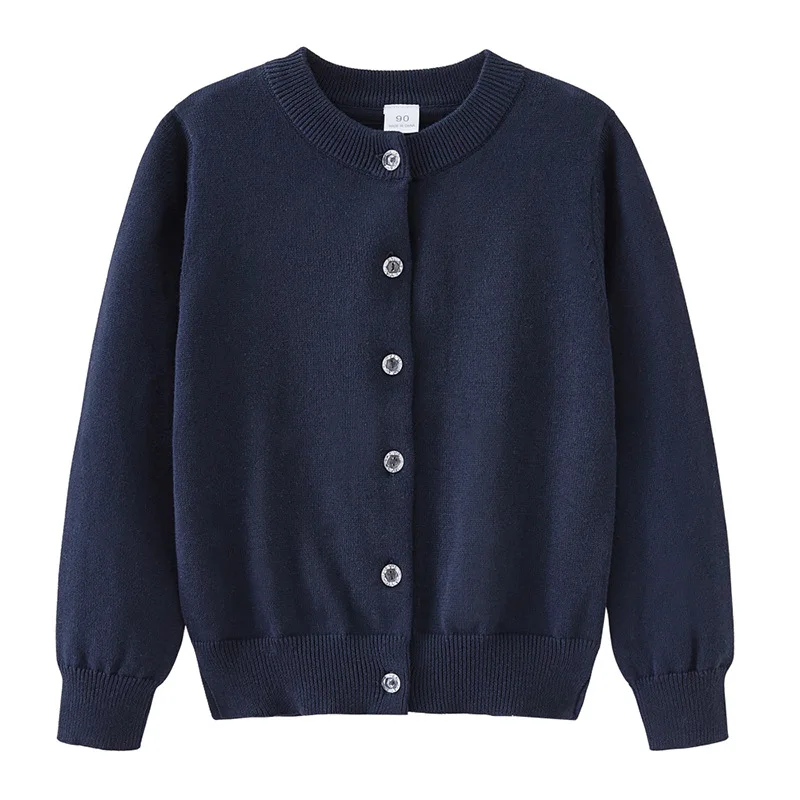 Cardigan New Korean Version Spring and Autumn Children Knitted Cardigan Long Sleeved Jacket for Girls Pure Cotton Sweater