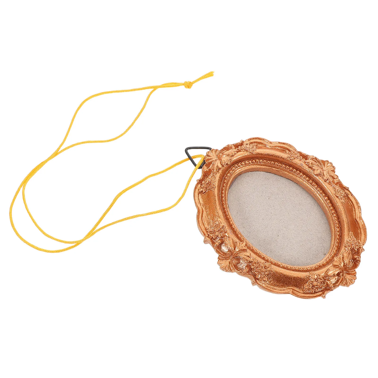 

Oval Mini Picture Frame Vintage Christmas Tree Ornament Hanging Photo Display for Holiday Home Wedding Decoration Craft Gift