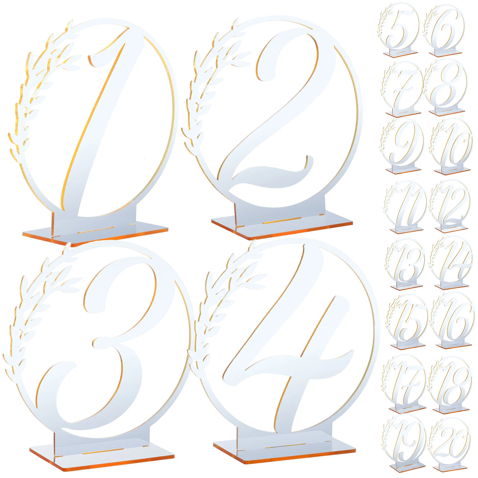 

20 pcs Wedding Table Number Set Acrylic Clear Numbers Bride Desk Cards Elegant Table Numbers for Banquet Party Supplies