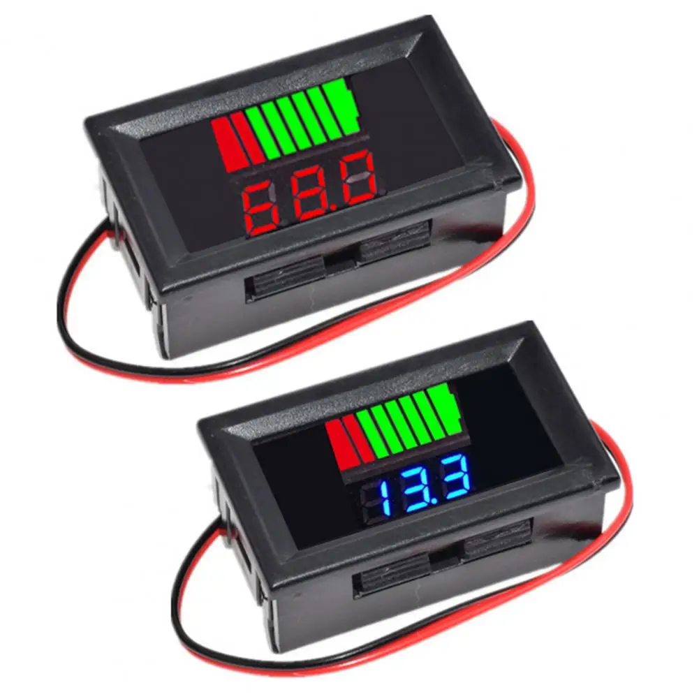 

Battery Capacity Meter 12V-60V LED Digital Display Low Power Warning 8-Stage Power Resolution Battery Capacity Indicator Househo