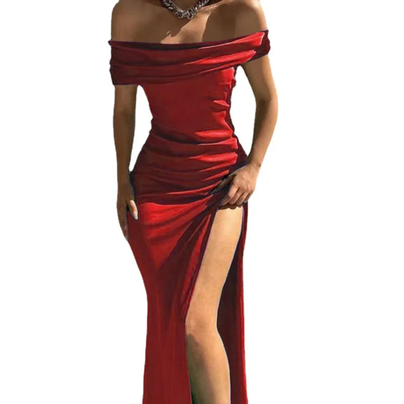 Evening Dress Women Spring Summer Sleeveless Bodycon Dresses One Shoulder Formal Gowns Sexy Party Outfit Clothes - view 5