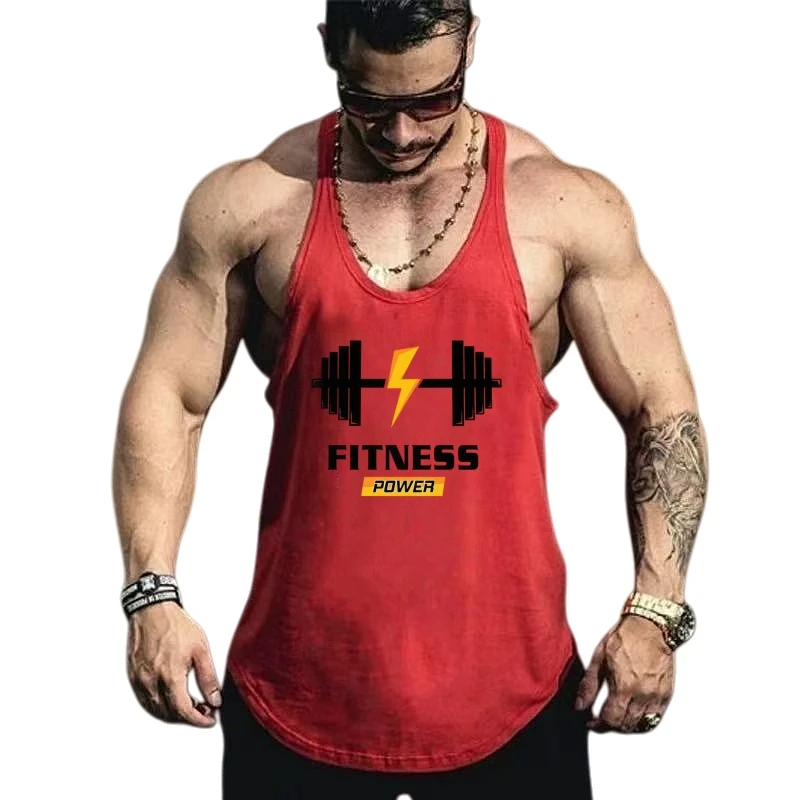 

Men's Cotton Athletic Vest Sleeveless Y-Back Tank Top Move for Gym Muscle Building Training Workout Undershirt Activewear