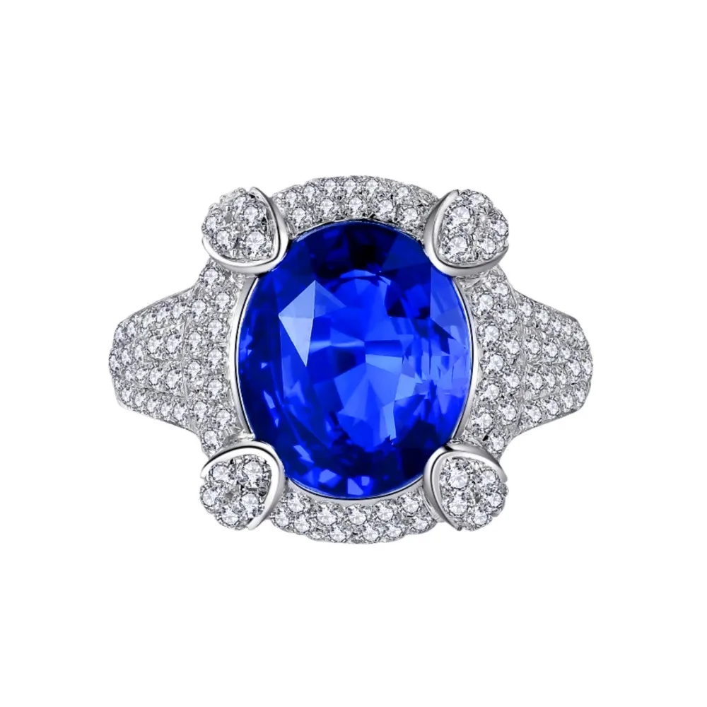 خاتم أزياء من الحجر الأزرق ذو مزاج متعدد الاستخدامات للنساء