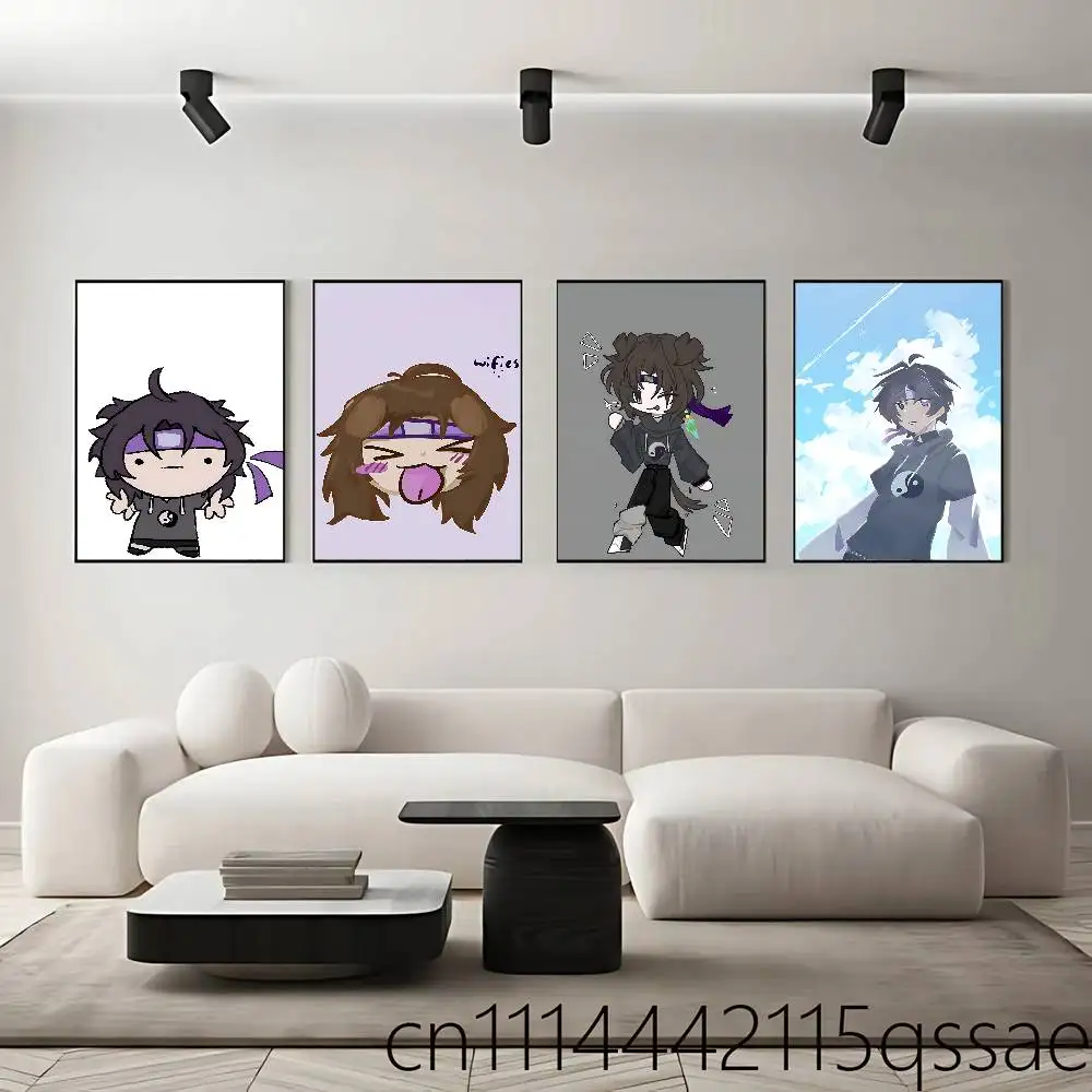 W-Wifies Unstable Rolled Poster Cartoon Wall Art for Nursery Kid Room Playroom Cute Princes Painting Home Room Decor
