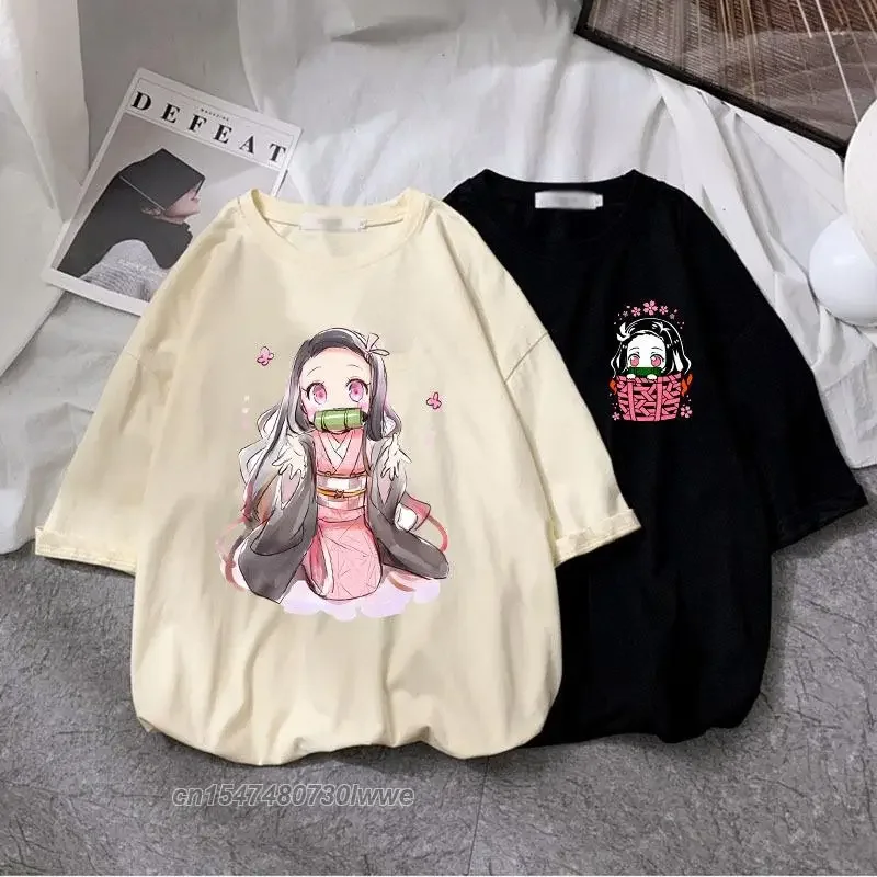 女性と男性のための漫画のTシャツ,着物,キメツノヤイバのTシャツ,タンジロウ,カワイイ,女性と男性のための