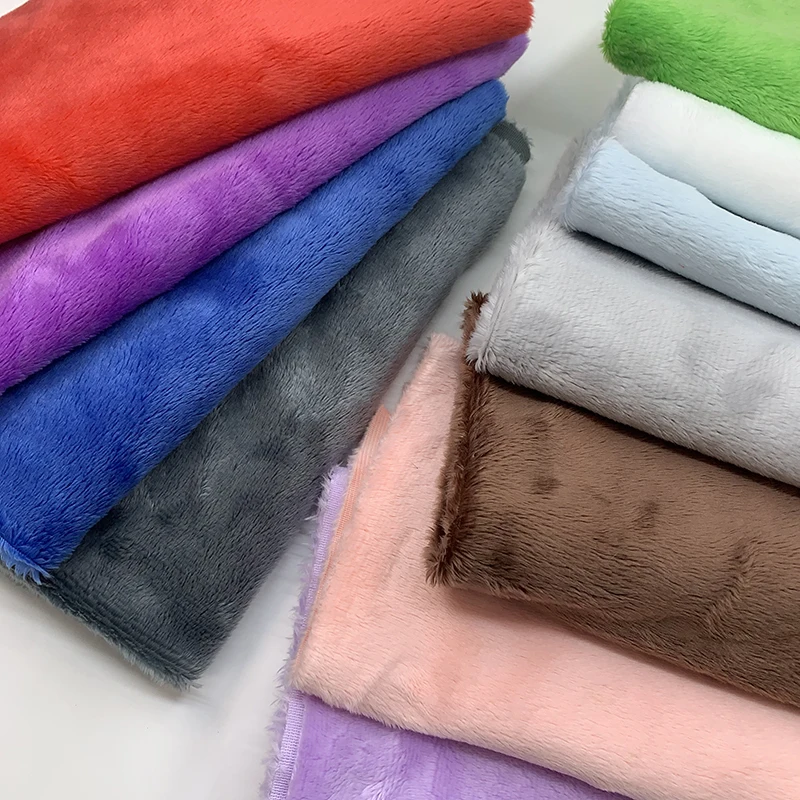 2023  New 150 Colors  5mm Pile Minky Plush Fabric For DIY Sewing Patchwork 45x50cm 100% Polyester Telas Velvet Toys Plush Fabric