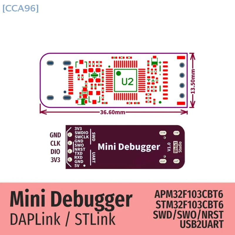 Mini débogueur DAPLink STLink V2.1 SWD SWO USB vers Uart Module TYPEC microcontrôleur programmation de gravure