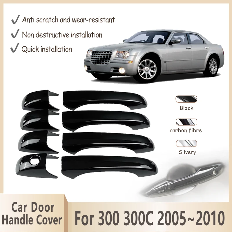 

Door Handle Cover For Chrysler 300 300C 2005~2010 Gloss Black Outer Door Handles Car Accessorie Trim Sticker 2007 2008 2009 2010