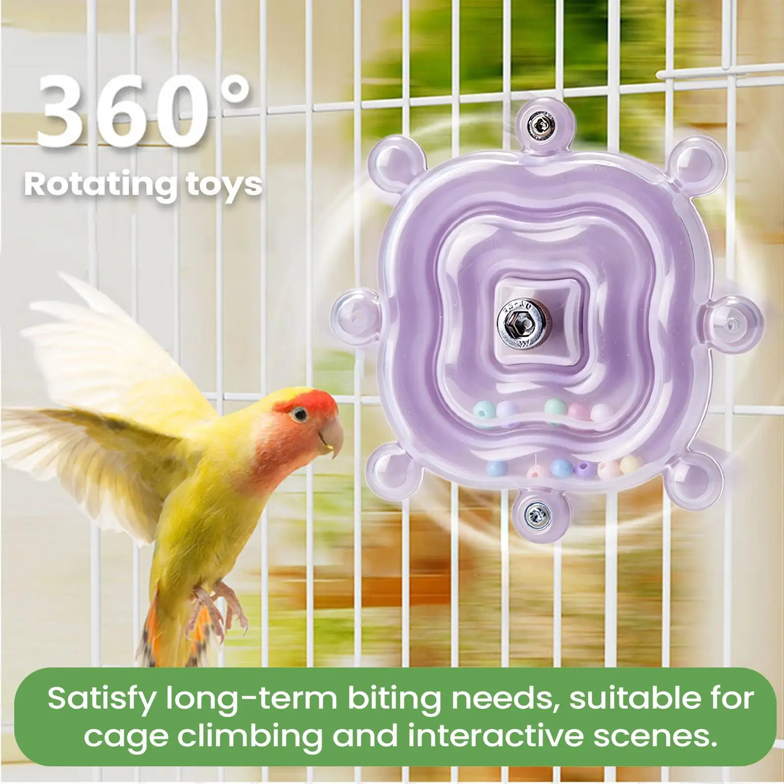 Spinner Rattle Bird Toy Parrot Bead Spinner Toy Parrot Spinnings Windmill Bird Toy Biting Bird Toy Bird Beak Grinding Toys